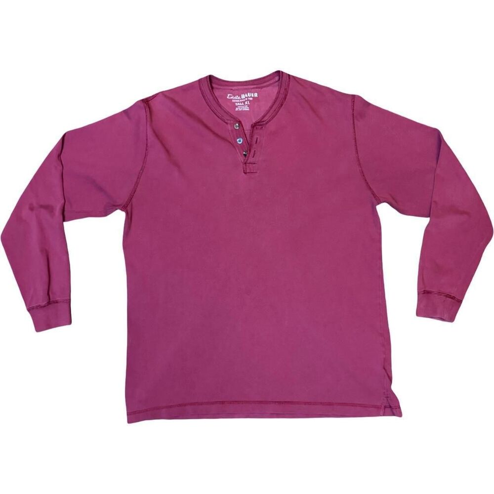 Eddie Bauer Men's Burgundy Henley
